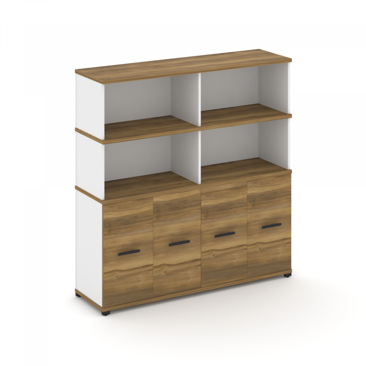 Concept Распаш. шкаф опорный/приставной с надставкой выс. CN.SOPR-008 B Сандал Янтарный/Белый Брилли