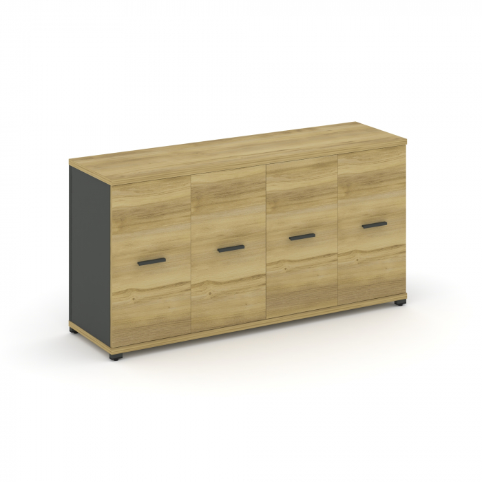 Concept Распаш. шкаф опорный/приставной CN.SOPR-005 A Дуб Винченцо/Антрацит/Металл Антрацит 1480*420