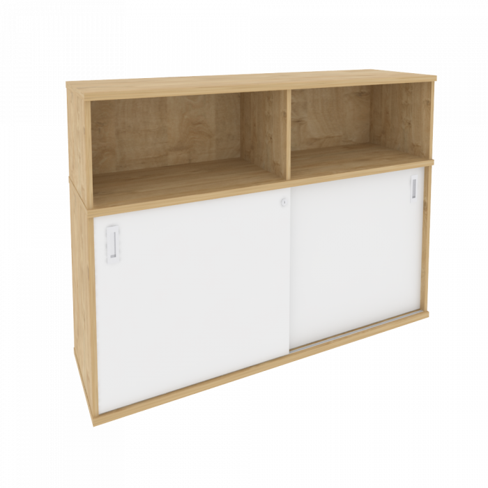 Onix Шкаф-купе приставной/опорный O.SHKO-2.7 T Тиквуд Светлый/Белый Бриллиант 1475*432*1120