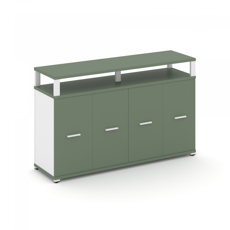 Concept Распаш. шкаф опорный/приставной с верх. горизонтом CN.SOPR-006 W Кобо/Белый Бриллиант/Метал