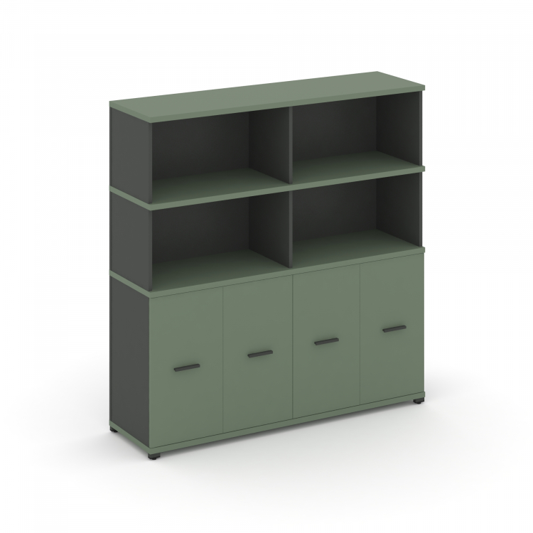 Concept Распаш. шкаф опорный/приставной с надставкой выс. CN.SOPR-008 A Кобо/Антрацит/Металл Антраци