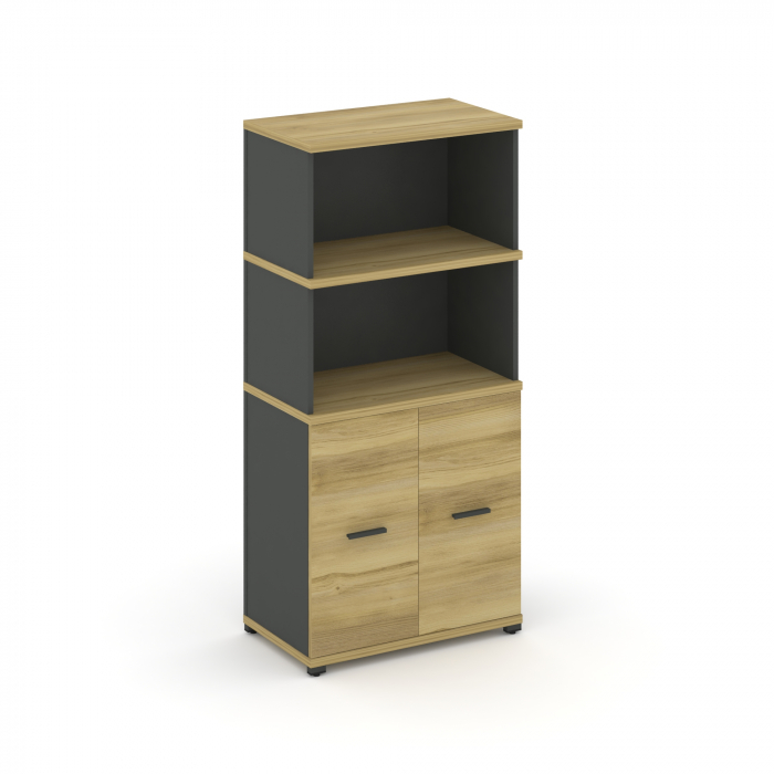 Concept Распаш. шкаф опорный/приставной с надставкой выс. CN.SOPR-004 A Дуб Винченцо/Антрацит/Металл