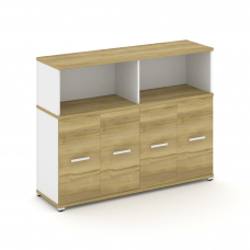 Concept Распаш. шкаф опорный/приставной с надставкой низ. CN.SOPR-007 W Дуб Винченцо/Белый Бриллиант