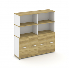 Concept Распаш. шкаф опорный/приставной с надставкой выс. CN.SOPR-008 W Дуб Винченцо/Белый Бриллиант