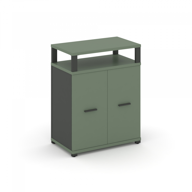 Concept Распаш. шкаф опорный/приставной с верх. горизонтом CN.SOPR-002 A Кобо/Антрацит/Металл Антра