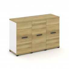 Concept Шкаф 3 узкие секции, 2 ниши CN.STU-233 B Дуб Винченцо/Белый Бриллиант/Металл Черный 1252*420