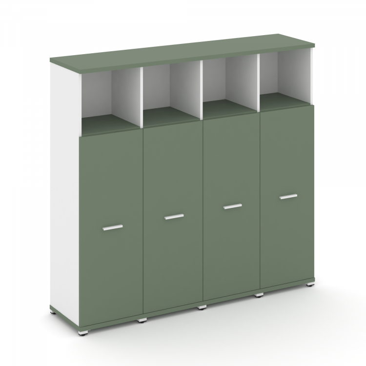 Concept Шкаф 4 узкие секции, 4 ниши CN.STU-443 W Кобо/Белый Бриллиант/Металл Белый 1668*420*1554