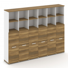 Concept Шкаф 6 узких секций, 5 ниш CN.STU-564 W Сандал Янтарный/Белый Бриллиант/Металл Белый 2500*42