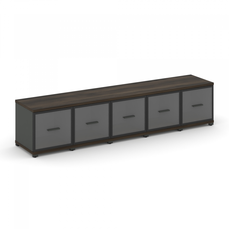 Concept Шкаф 5 узких секций, 1 ниша CN.STU-153 RPB A Дуб Мали/Антрацит/Металл Антрацит/Прозрачный 20