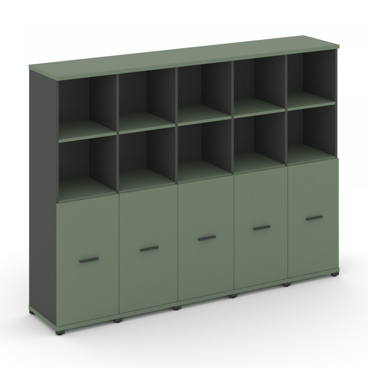 Concept Шкаф 5 узких секций, 4 ниши CN.STU-451 A Кобо/Антрацит/Металл Антрацит 2084*420*1554