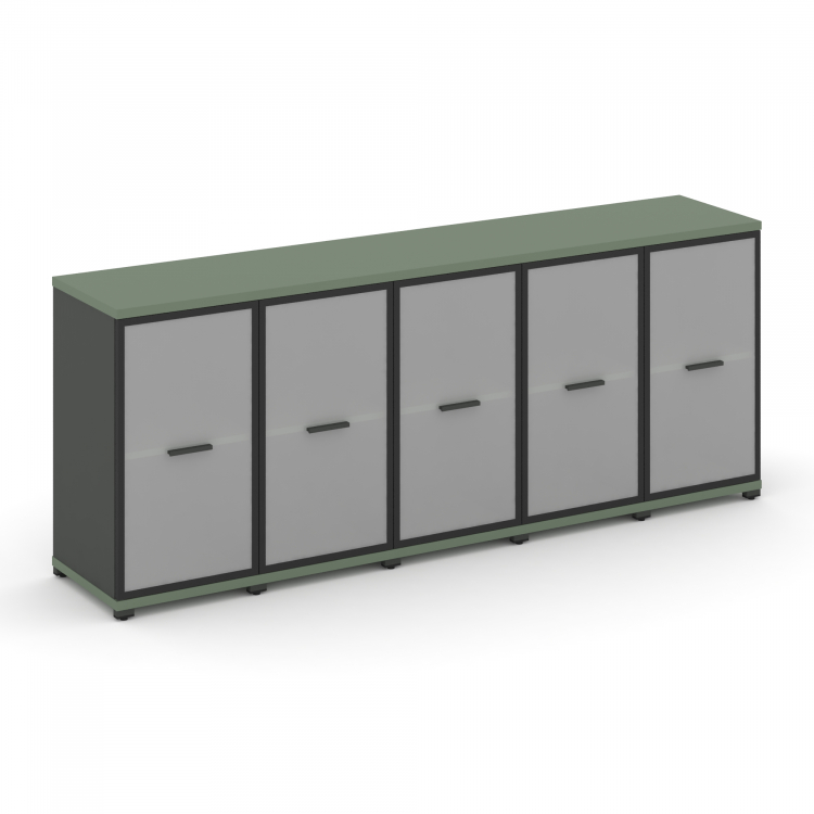 Concept Шкаф 5 узких секций, 2 ниши CN.STU-253 RMB A Кобо/Антрацит/Металл Антрацит/Сатин 2084*420*81