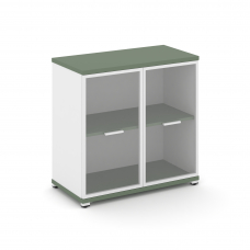 Concept Шкаф 1 широкая секция, 2 ниши CN.STS-213 RPW W Кобо/Белый Бриллиант/Металл Белый/Прозрачный