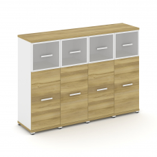 Concept Шкаф 4 узкие секции, 3 ниши CN.STU-344 RMW W Дуб Винченцо/Белый Бриллиант/Металл Белый/Сатин