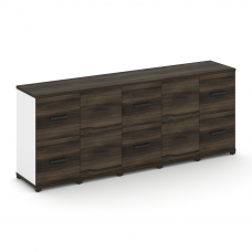 Concept Шкаф 5 узких секций, 2 ниши CN.STU-252 B Дуб Мали/Белый Бриллиант/Металл Черный 2084*420*818