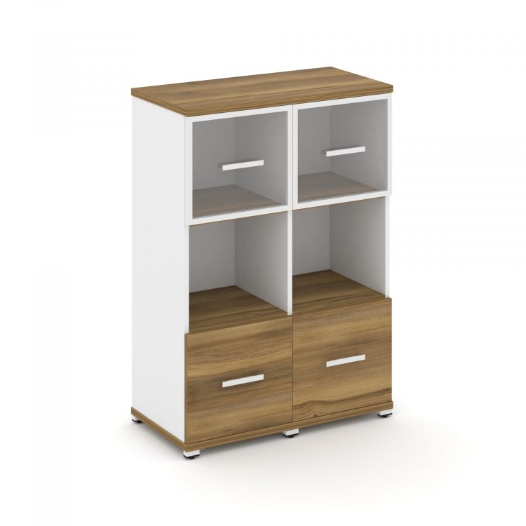 Concept Шкаф 2 узкие секции, 3 ниши CN.STU-325 RPW W Сандал Янтарный/Белый Бриллиант/Металл Белый/Пр