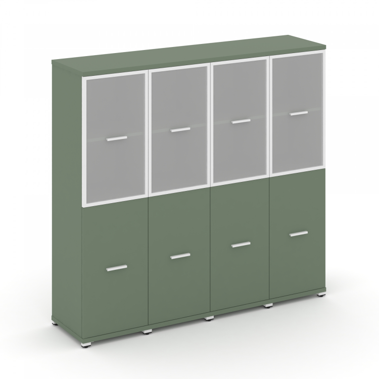 Concept Шкаф 4 узкие секции, 4 ниши CN.STU-442 RMW W Кобо/Металл Белый/Сатин 1668*420*1554