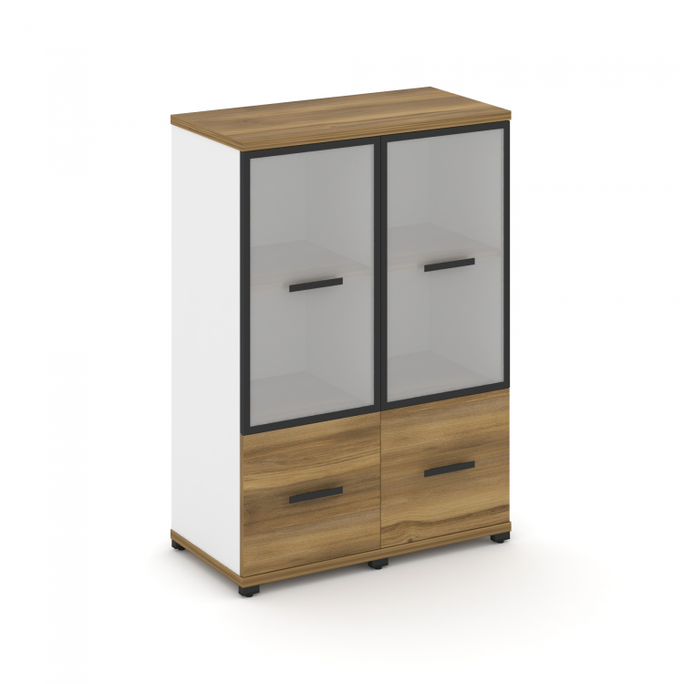 Concept Шкаф 2 узкие секции, 3 ниши CN.STU-322 RMB B Сандал Янтарный/Белый Бриллиант/Металл Черный/С