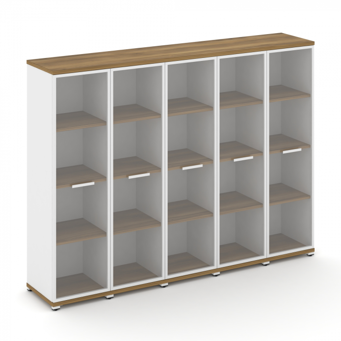 Концепт Шкаф 5 узких секций, 4 ниши CN.STU-456 RPW W Сандал Янтарный/Белый Бриллиант/Металл Белый/Пр