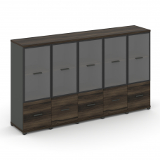 Concept Шкаф 5 узких секций, 3 ниши CN.STU-352 RPB A Дуб Мали/Антрацит/Металл Антрацит/Прозрачный 20