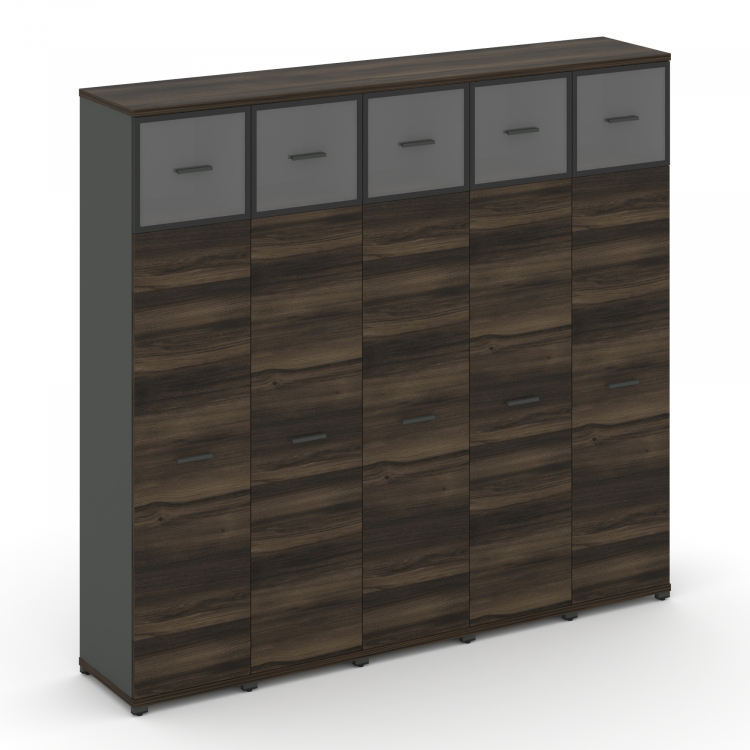 Concept Шкаф 5 узких секций, 5 ниш CN.STU-557 RPB A Дуб Мали/Антрацит/Металл Антрацит/Прозрачный 208