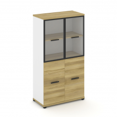 Concept Шкаф 1 широкая секция, 4 ниши CN.STS-412 RPB B Дуб Винченцо/Белый Бриллиант/Металл Черный/Пр