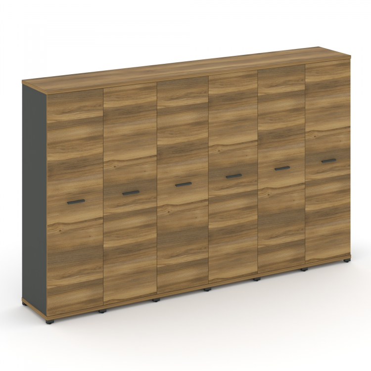 Concept Шкаф 6 узких секций, 4 ниши CN.STU-466 A Сандал Янтарный/Антрацит/Металл Антрацит 2500*420*1