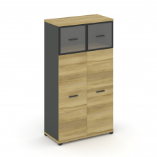 Concept Шкаф 1 широкая секция, 4 ниши CN.STS-414 RPB A Дуб Винченцо/Антрацит/Металл Антрацит/Прозрач