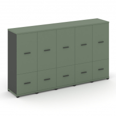 Concept Шкаф 5 узких секций, 3 ниши CN.STU-352 A Кобо/Антрацит/Металл Антрацит 2084*420*1186