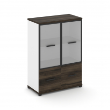 Concept Шкаф 1 широкая секция, 3 ниши CN.STS-312 RMB B Дуб Мали/Белый Бриллиант/Металл Черный/Сатин