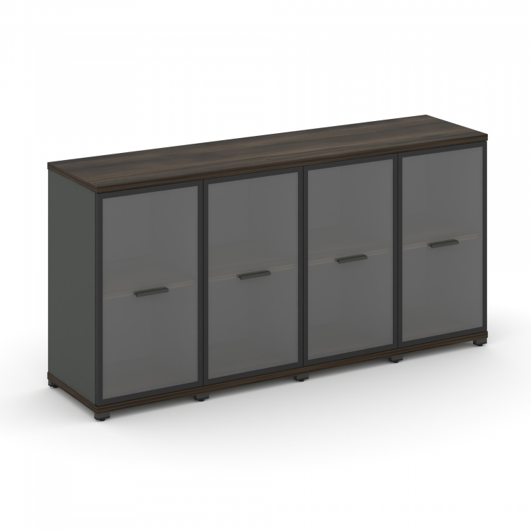 Concept Шкаф 4 узкие секции, 2 ниши CN.STU-243 RPB A Дуб Мали/Антрацит/Металл Антрацит/Прозрачный 16