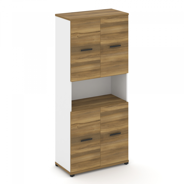 Concept Шкаф 1 широкая секция, 5 ниш CN.STS-513 B Сандал Янтарный/Белый Бриллиант/Металл Черный 836*