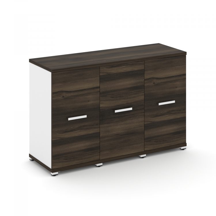 Concept Шкаф 3 узкие секции, 2 ниши CN.STU-233 W Дуб Мали/Белый Бриллиант/Металл Белый 1252*420*818