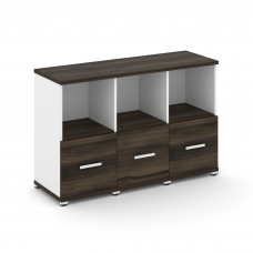 Concept Шкаф 3 узкие секции, 2 ниши CN.STU-231 W Дуб Мали/Белый Бриллиант/Металл Белый 1252*420*818