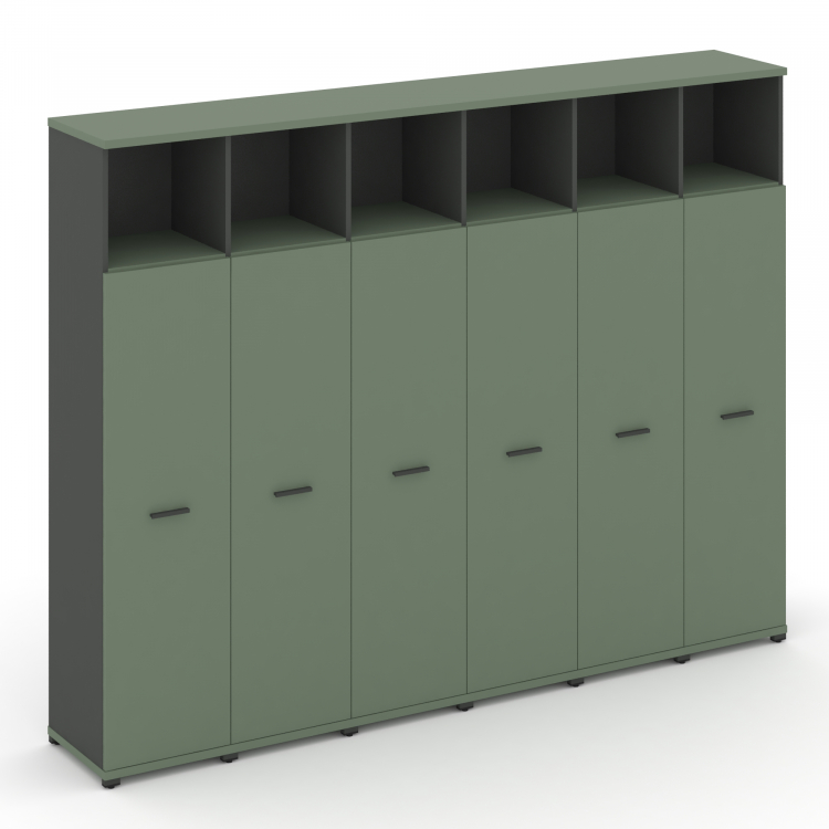 Concept Шкаф 6 узких секций, 5 ниш CN.STU-566 A Кобо/Антрацит/Металл Антрацит 2500*420*1922