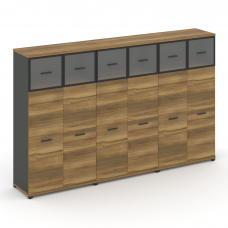 Concept Шкаф 3 широкие секции, 4 ниши CN.STS-434 RPB A Сандал Янтарный/Антрацит/Металл Антрацит/Проз