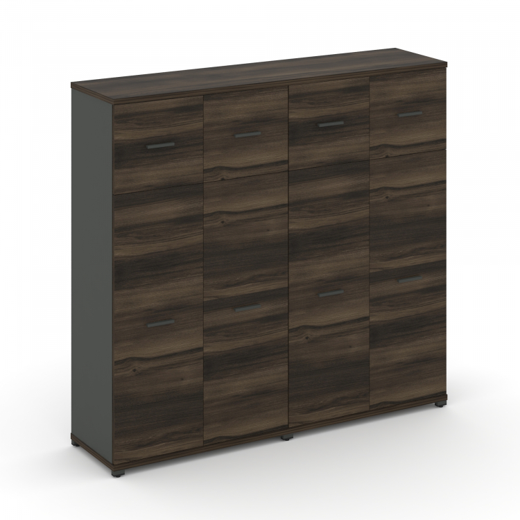 Concept Шкаф 2 широкие секции, 4 ниши CN.STS-424 A Дуб Мали/Антрацит/Металл Антрацит 1668*420*1554