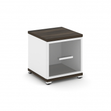 Concept Шкаф 1 узкая секция, 1 ниша CN.STU-113 RPW W Дуб Мали/Белый Бриллиант/Металл Белый/Прозрачны