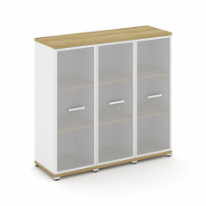 Concept Шкаф 3 узкие секции, 3 ниши CN.STU-336 RMW W Дуб Винченцо/Белый Бриллиант/Металл Белый/Сатин