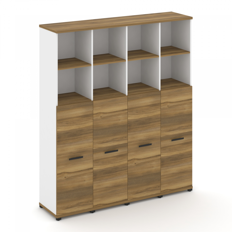 Concept Шкаф 4 узкие секции, 5 ниш CN.STU-544 B Сандал Янтарный/Белый Бриллиант/Металл Черный 1668*4