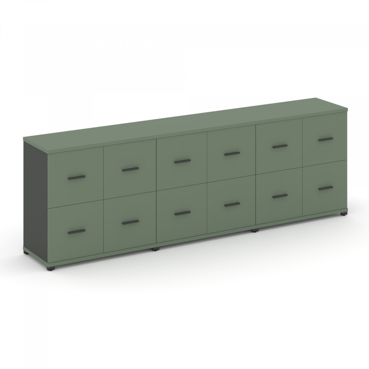 Concept Шкаф 3 широкие секции, 2 ниши CN.STS-232 A Кобо/Антрацит/Металл Антрацит 2500*420*818