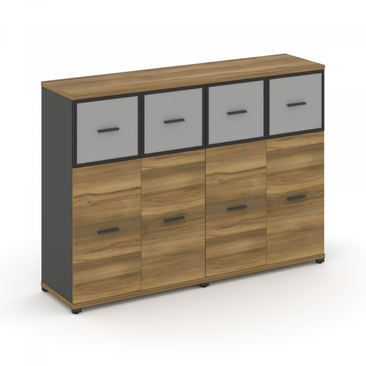 Concept Шкаф 2 широкие секции, 3 ниши CN.STS-324 RMB A Сандал Янтарный/Антрацит/Металл Антрацит/Сати