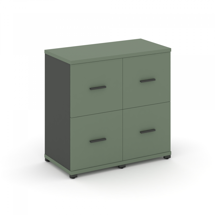 Concept Шкаф 2 узкие секции, 2 ниши CN.STU-222 A Кобо/Антрацит/Металл Антрацит 836*420*818