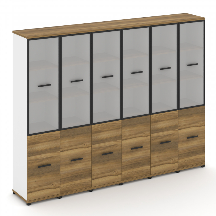 Concept Шкаф 6 узких секций, 5 ниш CN.STU-562 RMB B Сандал Янтарный/Белый Бриллиант/Металл Черный/Са