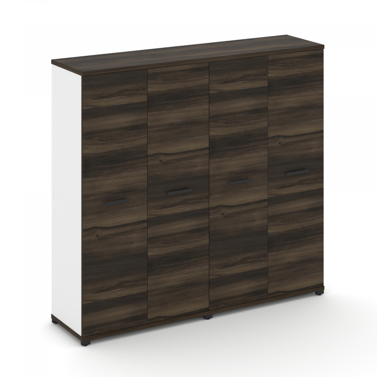 Concept Шкаф 2 широкие секции, 4 ниши CN.STS-426 B Дуб Мали/Белый Бриллиант/Металл Черный 1668*420*1