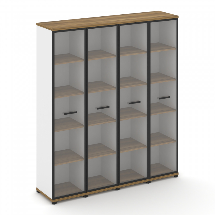 Concept Шкаф 4 узкие секции, 5 ниш CN.STU-548 RPB B Сандал Янтарный/Белый Бриллиант/Металл Черный/Пр