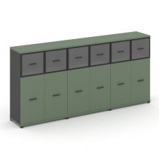 Concept Шкаф 3 широкие секции, 3 ниши CN.STS-334 RPB A Кобо/Антрацит/Металл Антрацит/Прозрачный 2500