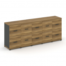 Concept Шкаф 5 узких секций, 2 ниши CN.STU-252 A Сандал Янтарный/Антрацит/Металл Антрацит 2084*420*8