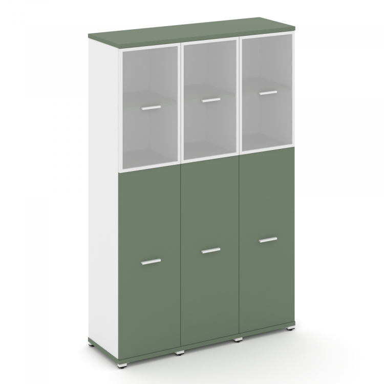 Concept Шкаф 3 узкие секции, 5 ниш CN.STU-535 RMW W Кобо/Белый Бриллиант/Металл Белый/Сатин 1252*420