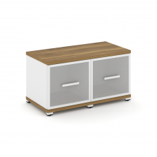 Concept Шкаф 2 узкие секции, 1 ниша CN.STU-123 RMW W Сандал Янтарный/Белый Бриллиант/Металл Белый/Са