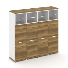 Concept Шкаф 4 узкие секции, 4 ниши CN.STU-444 RPW W Сандал Янтарный/Белый Бриллиант/Металл Белый/Пр